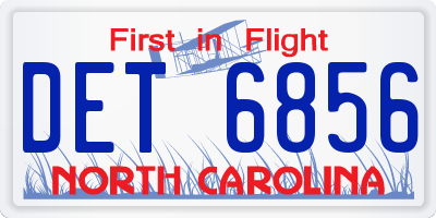 NC license plate DET6856