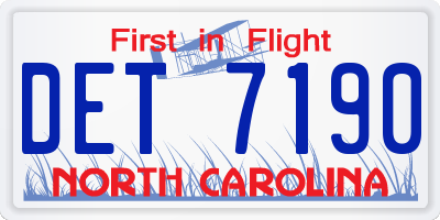 NC license plate DET7190
