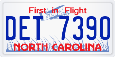 NC license plate DET7390
