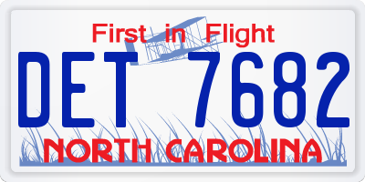 NC license plate DET7682