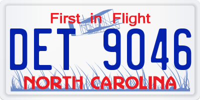 NC license plate DET9046