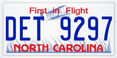 NC license plate DET9297