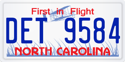 NC license plate DET9584