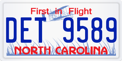 NC license plate DET9589