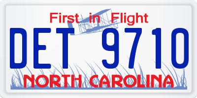 NC license plate DET9710