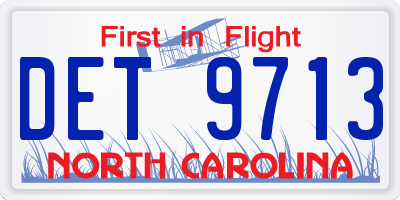 NC license plate DET9713