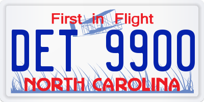 NC license plate DET9900