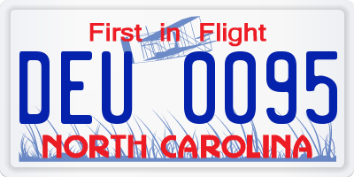 NC license plate DEU0095