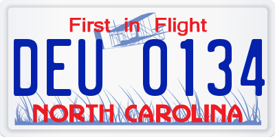 NC license plate DEU0134