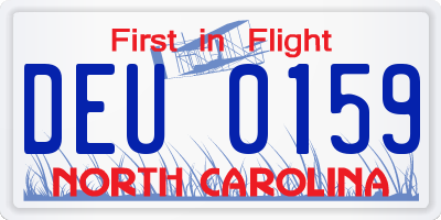 NC license plate DEU0159