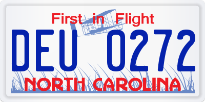 NC license plate DEU0272