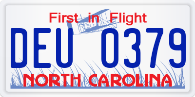NC license plate DEU0379