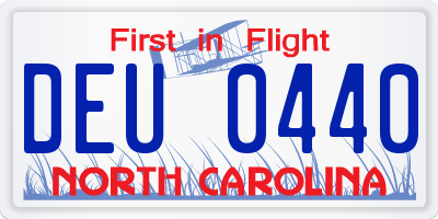 NC license plate DEU0440