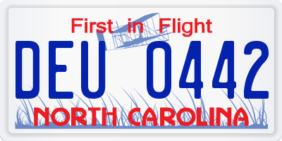 NC license plate DEU0442