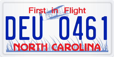 NC license plate DEU0461