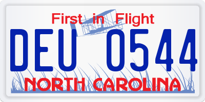 NC license plate DEU0544