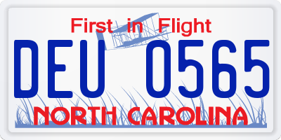 NC license plate DEU0565