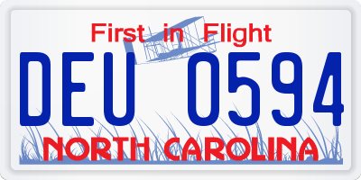 NC license plate DEU0594