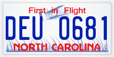 NC license plate DEU0681