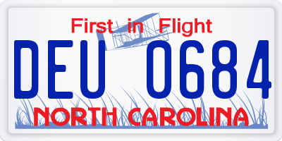 NC license plate DEU0684