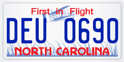 NC license plate DEU0690