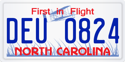 NC license plate DEU0824