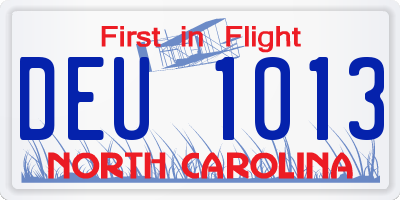 NC license plate DEU1013