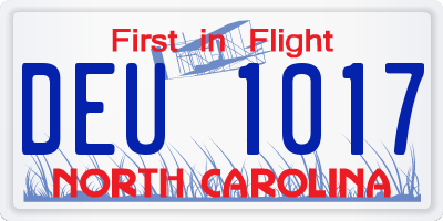 NC license plate DEU1017