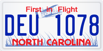 NC license plate DEU1078