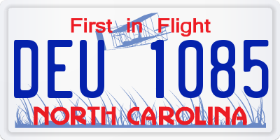 NC license plate DEU1085