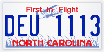 NC license plate DEU1113