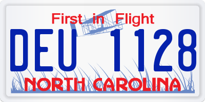 NC license plate DEU1128