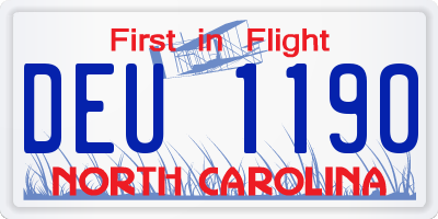 NC license plate DEU1190