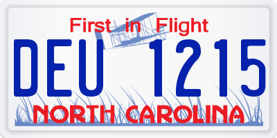 NC license plate DEU1215