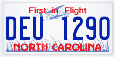 NC license plate DEU1290