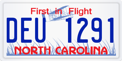NC license plate DEU1291