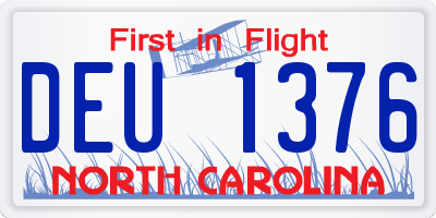 NC license plate DEU1376