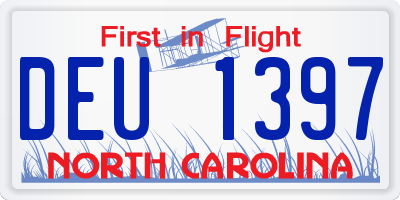NC license plate DEU1397