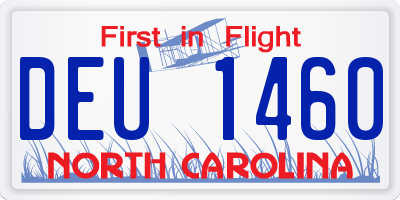 NC license plate DEU1460