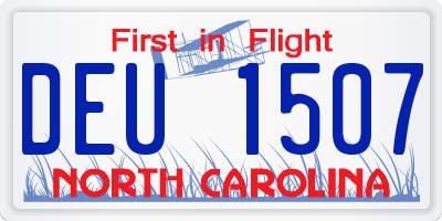 NC license plate DEU1507