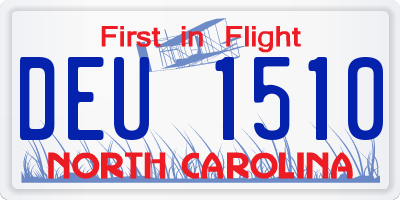 NC license plate DEU1510