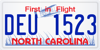 NC license plate DEU1523