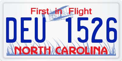 NC license plate DEU1526