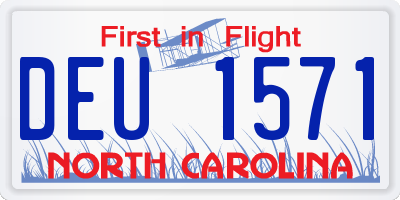 NC license plate DEU1571
