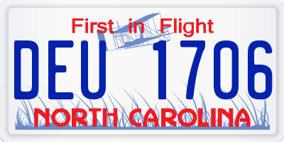 NC license plate DEU1706