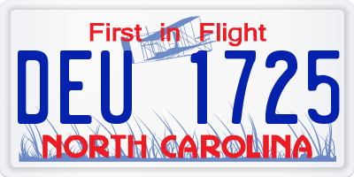 NC license plate DEU1725