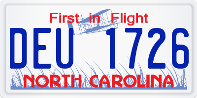 NC license plate DEU1726