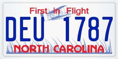 NC license plate DEU1787