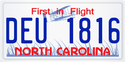 NC license plate DEU1816