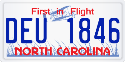 NC license plate DEU1846